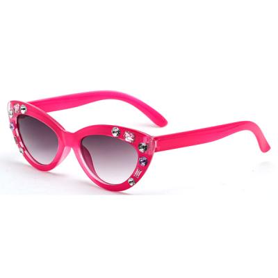 China 2021 promotional cheap plastic fashion sunglasses DESIGN LATEST NEW PLOT COLORFUL DIAMONDS GIRLS KIDS SUNGLASS for sale