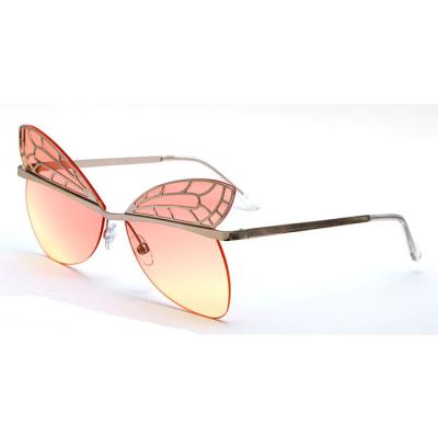 China Fashion sunglasses 2021 new lady sunglass the latest FASHION METAL butterfly part for sale