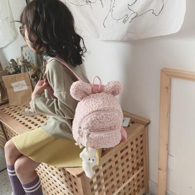 China Other Small Lightweight Backpack 2021 Solid Color Plush Gifts Rabbit Bear School Bag Kids Backpack School Bag For Kids for sale