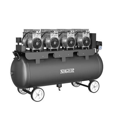 China Metal Tech Support Siger SA300 Rust-Proofing Air Tank Intelligent Drive Control 120L Inline Dental Compressor Internally Oil Free for sale