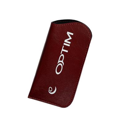 China Custom Logo PU Sunglass Pouch Soft Case 6001 With PU Cloth Sunglass Packing Slip Into Glass Case for sale