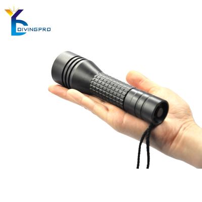 China Divingpro 1000lm 18650 Torch Outdoor Camping Rise Rechargeable Aluminum Diving Mini Led Flashlight for sale