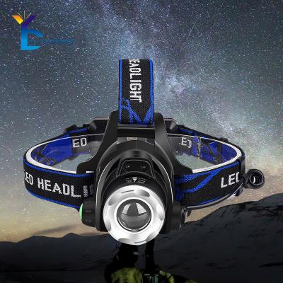 China Hard Custom High Quality Outdoor Led Headlight Rechargeable Head Light Lamp Black for sale