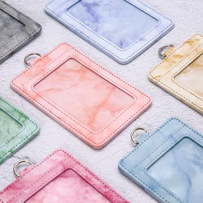 China Fashion Wholesale Custom Full Print Company Staff PU Card Holder PU Leather Employee ID Card Holder Card Holder for sale