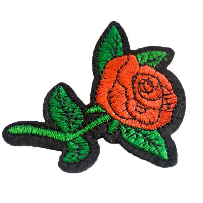 China 3D Apparel Flag Brand Logo Embroidery Patch Flowers Iron On Customized Embroidery Flower Patch for sale