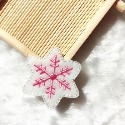 China 3D Embroidery Snowflake Patch Cartoon Clothing Decoration Accessories Diy Iron Heat Transfer Applique Iron On Logo Patch for sale