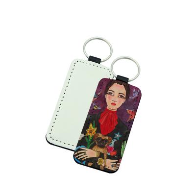 China Custom Gift Blank Sublimation Leather Key Chain Key Ring for sale