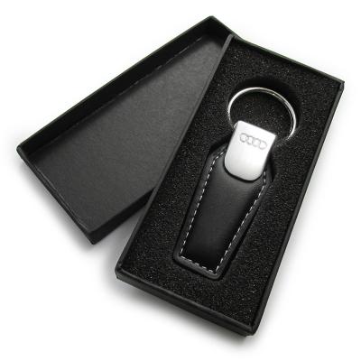 China Promotional wholesale customized gift vegan faux leather key chain ring for men with luxury box for sale