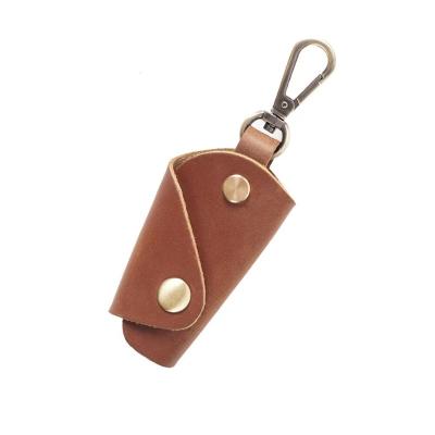 China Gift Genuine Leather Personalized Fashion Portable Key Bag Mini Creative Size Key Holder Key Chain Hanging Pocket for sale