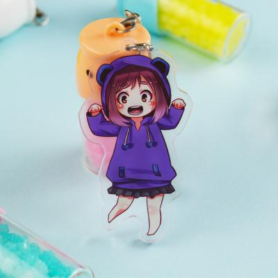 China Gift Manufacturer Factory Promotion Custom Printed Cute Design Acrylic Clear Charm Keychains for sale