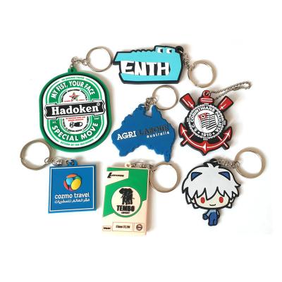 China Garment Accessories 2D Custom Soft PVC Key Chain Design Custom Rubber Key Chain for sale