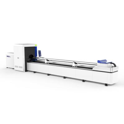 China Water Cooled Metal Tube Fiber Laser Cutting Machine Pipe Laser Cutter With Rotary Device for sale