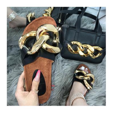 China CUSHIONING Ladies Fashion Matching Bags Set Women Clips Birken Set of Slippers Shoes Sandals Handbag Purse and Slides for sale