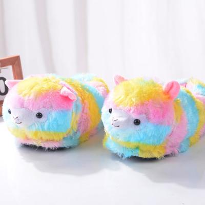 China 2021 New Arrival RTS Cute Winter Warm Slipper Alpaca Cartoon Indoor Shoes CUSHIONING For Winter Slippers Kids for sale