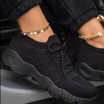 China CUSHIONING High Quality Brand Logo Custom Reflective Knitting Slip On Women Sneaker Sports Casual Shoes for sale