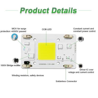 China Kein Bedarfs-Fahrer PFEILER LED wachsen Chip Size 50mm für Blumen-Sämlings-Betriebslicht zu verkaufen