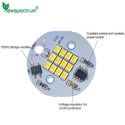 China Runde führte hellen PWB-Brett Wechselstrom 240V natürlicher weißer CCT 6000K für Lampen-Birne zu verkaufen