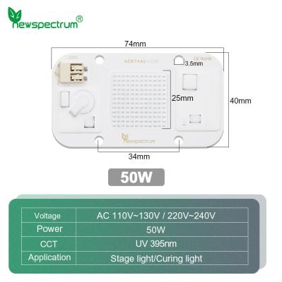 中国 50W 395nm UV LED チップ 110V 220V 高ルメン 点滅しない エネルギー節約 販売のため