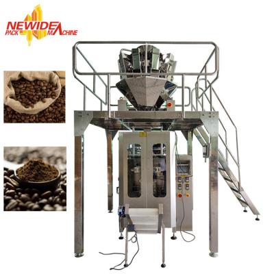 China Vertical Automatic Coffee Bean Packing Machine With Servo Moter For Quad Sealing for sale