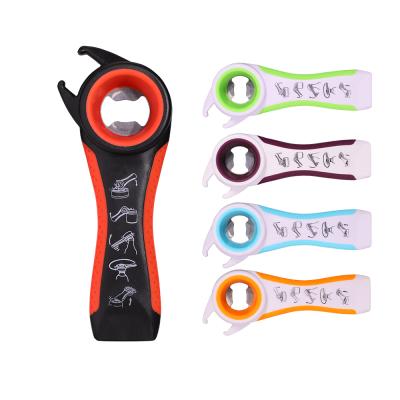 China Promotion Viable Fashion Customized Shape Funny Manual Mini Twist Plastic 5 in 1 Multi Jar Opener Beer Bottle Opener for sale