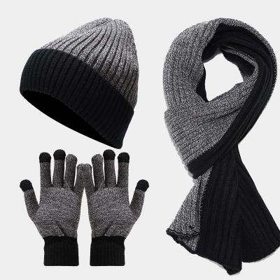 China Red Color COMMON New Year Beanies Scarf Knit Acrylic Winter Hats Gloves Sets for sale