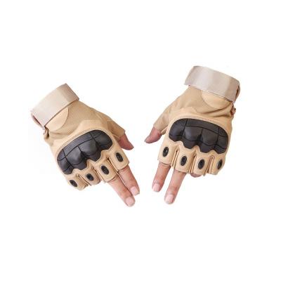 China Unisex Rubber Half Finger Hard Knuckle Gloves Outdoor Sports Gym Recycling Gloves for sale