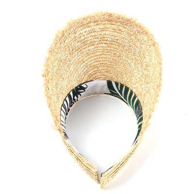 China Preferential Women's Straw Visor Hat Natural Summer High Quality Picture for sale