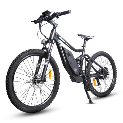 China Aluminum Alloy Ebike Full Suspension Mountain Bike For Adults With Powerful Mid Motor for sale