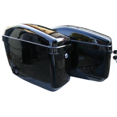 China Hard ABS Motorcycle Cruiser Trunk Saddle Bag Trunk Luggage Case Box Black For Honda for sale