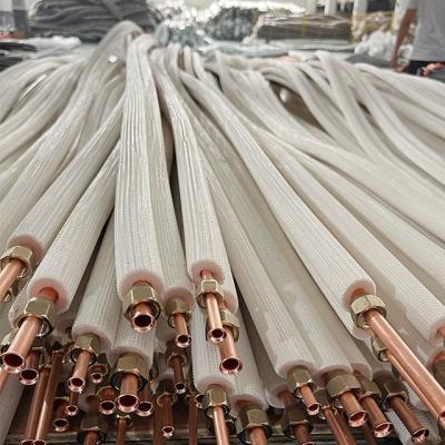 China Home Split Air Conditioner Parts Pairs Coil Processing Line Set AC Installation Kit Insulated Copper Pipe for sale