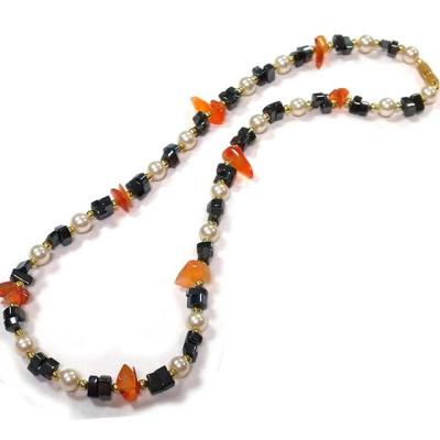 China Natural Hiphop Hematite Chip Carnelian Chip Necklace Gemstone Necklaces Healing Fashion Jewelry Party Stone Gifts for sale