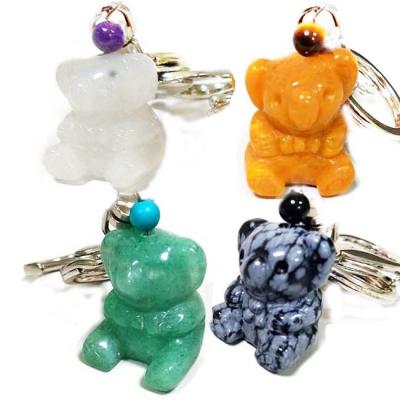 China Handcrafted Animal Yellow Jade Snowflake Charm Snow Carving Ring Bag Koala Key Chain Bag Gemstone White Jade Gemstone Pendant Natural Aventurine Penant for sale