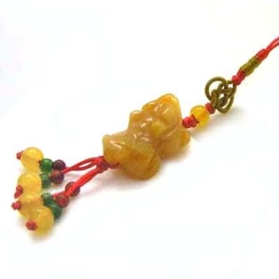 China China Yellow Jade Pi Xiu Pendant Carved Natural Feng Shui Gemstone Pendants Hanging Ornament Hand Made Knotted Pendants Gifts for sale