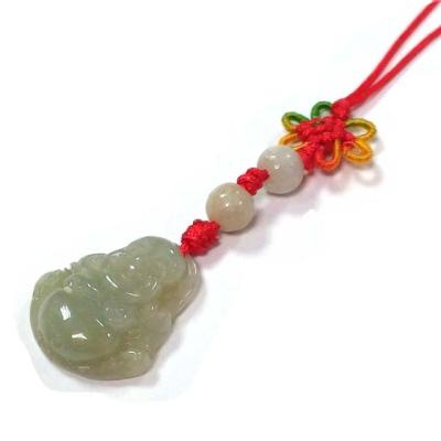 China China Jade Maitreya Buddha Pendant Hanging Ornament Carved Natural Gemstone Pendants Religious Charm Hand Made for sale