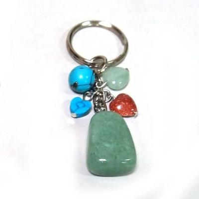 China Aventurine Stone Key Chain Gemstone Pendant Natural Natural Aventurine Turquoise Heart Crystal Therapy Gold Stone for sale