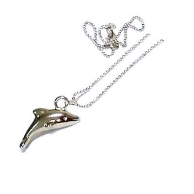 China TRENDY Dolphin Pendant Necklace Metal Ball Chain Fashion Jewelry Dolphin Charm Zinc Alloy Gifts Party for sale