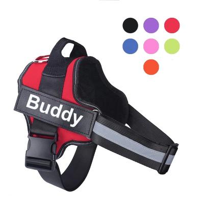 China Dropshipping Custom Reflective Dog Harness NON PULL Reflective Breathable Adjustable Dog Harness Custom Service Logo With Patch for sale