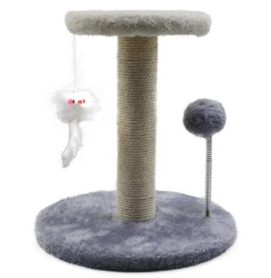 China Sustainable Pet Toy Sisal Cat Scratching Post for Cats Kitten Climbing Post Jumping Tower Toy with Ball Cat scraper Protecting Furniture for sale