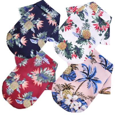 China Viable Dog Shirts Clothes Summer Beachwear Invest Floral Pet Clothing T-shirt Hawaiian For Small Large Cat Dog Chihuahua for sale