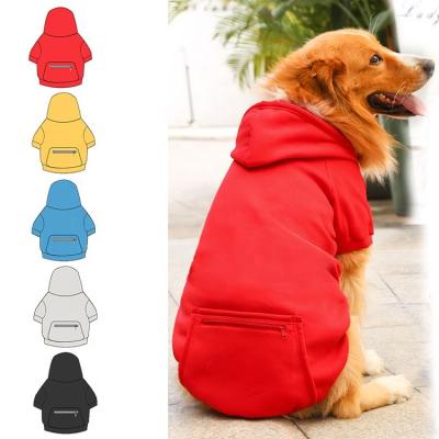 China XS-5XL Viable Autumn Winter Pet Big Dog Clothes Warm Dogs Hoodies Sweater Fleece Sweatshirt Pet Clothes With Pocket For Storing Dog Food for sale