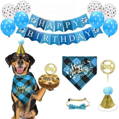 China Viable Doggie Birthday Bandana Boy Girl Hat Scarves Flag Balloon With Cute Doggie Birthday Party Supplies Decorations for sale