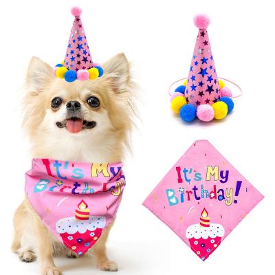 China Viable Dog Birthday Party Supplies Dog Bandana and Hat It's My Brithday Cat Doggie Birthday Party Supplies Decorations for sale