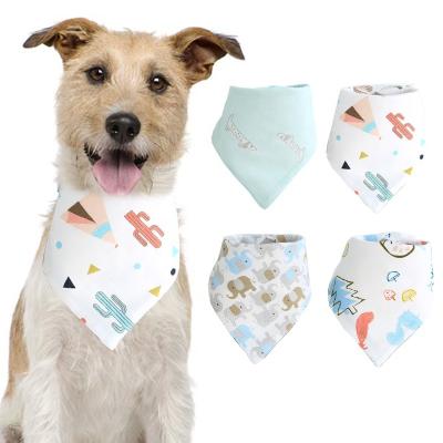 China Wholesale Viable Dog Bandana Floral Print Triangular 100% Cotton Pet Triangular Bandana for sale