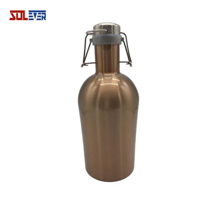 China Sustainable beer flask 64oz beer glowler single wall stainless steel beer container for sale