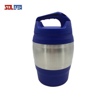 China Sustainable beer glowler pp flask 75oz beer stainless steel inner beer container for sale