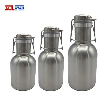 China Sustainable beer flask 34oz beer glowler single wall stainless steel beer container for sale