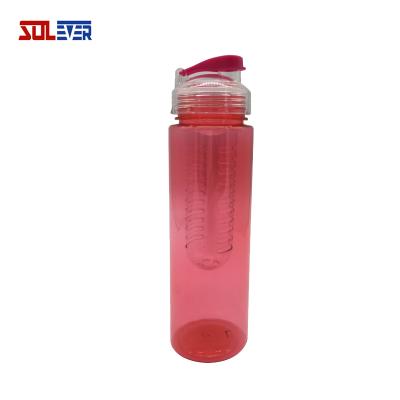 China Sustainable Plastic Bottle 680ml Filter Sports Drinking Bottle Fruit Infuser Juice Water Bottle for sale