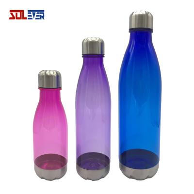 China Sustainable Plastic Cola Bottle 350ml Sports Bottle Fruit Infuser Juice Drinking Water Bottle for sale