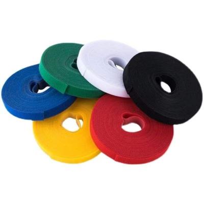 China Hook & Loop Patches Hook & Loop Tie Back To Back Double Side Self Adhesive Self Adhesive Seam Nylon Tape for sale