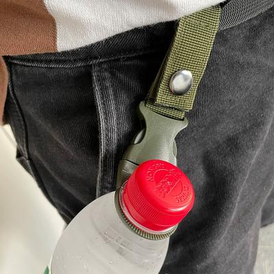 China Outdoor Tactical Nylon Water Bottle Clip Buckle Clip Water Bottle Cup Accessories Water Bottle Buckle Holder Clip + Water Bottle Strap Strap for sale